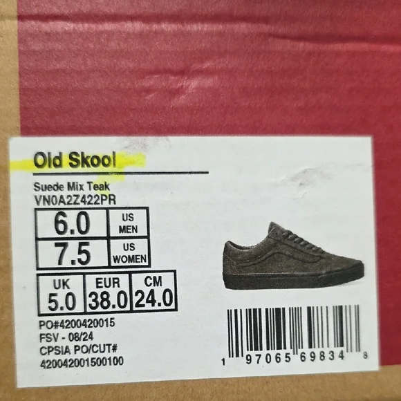 Vans Old Skool – Suede Mix Teak – Men’s 6.0 / Women’s 7.5